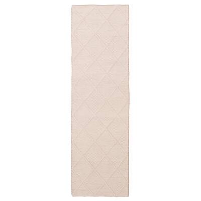 ECARPETGALLERY Braided Weave Sienna Cream Wool Rug - 2'4 x 7'10
