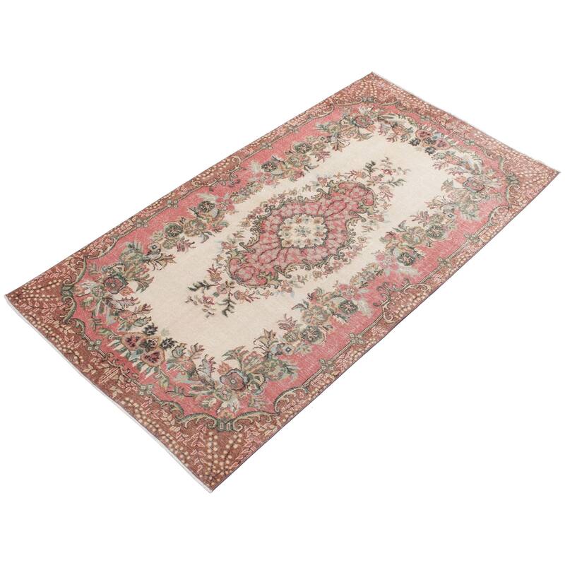 ECARPETGALLERY Hand-knotted Antalya Vintage Beige Wool Rug - 5'1 x 9'0