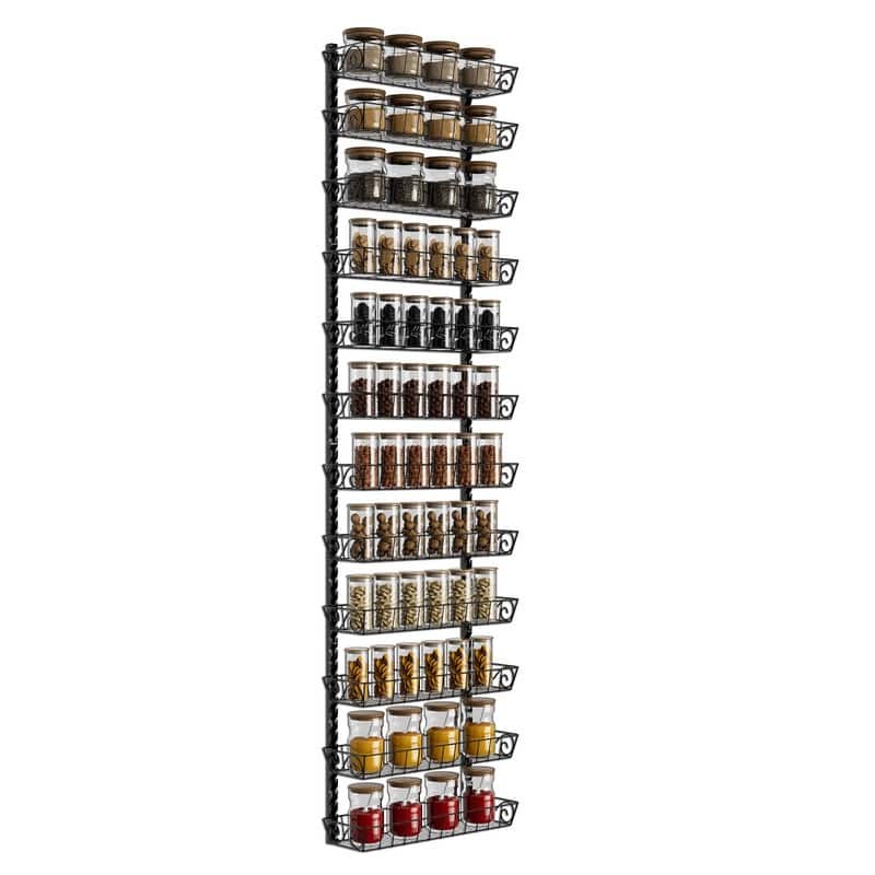 Adjustable Wall Mount Spice Rack Organizer - 4.33"D x 15.75"W x 63"H