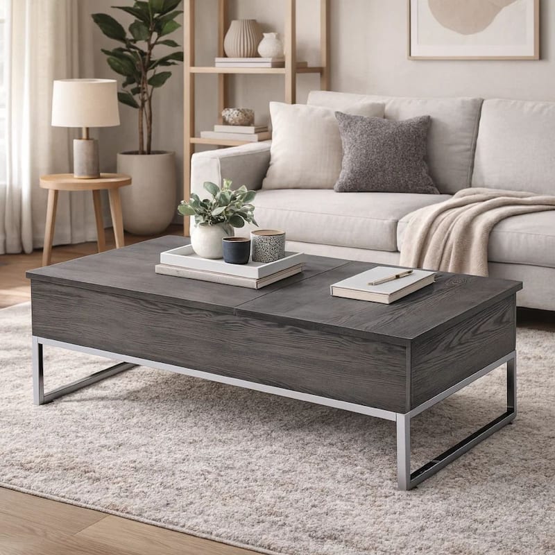 Carbon Loft Jenji Grey/ Silver Wooden Coffee Table