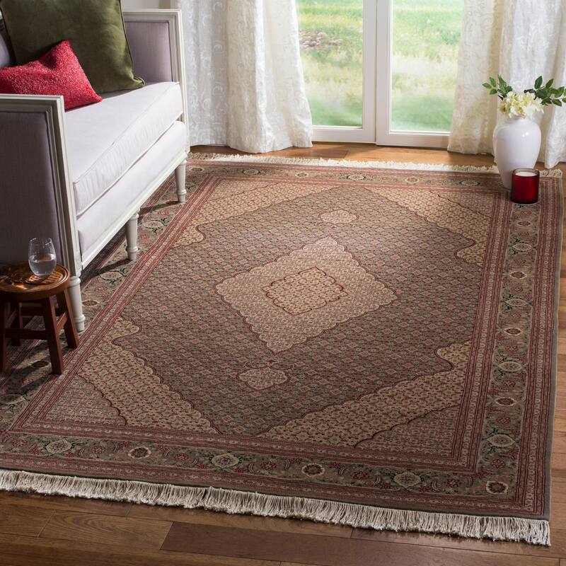 SAFAVIEH Couture Hand-knotted Tabriz Herati Giuditta Traditional Oriental Wool - 5' 9" x 8' 9" - Brown - Rectangle