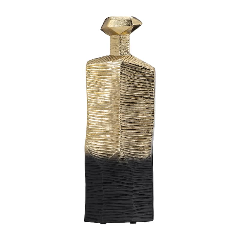Sagebrook Home Modern Glam Textured Two Tone Gold Metal Vase