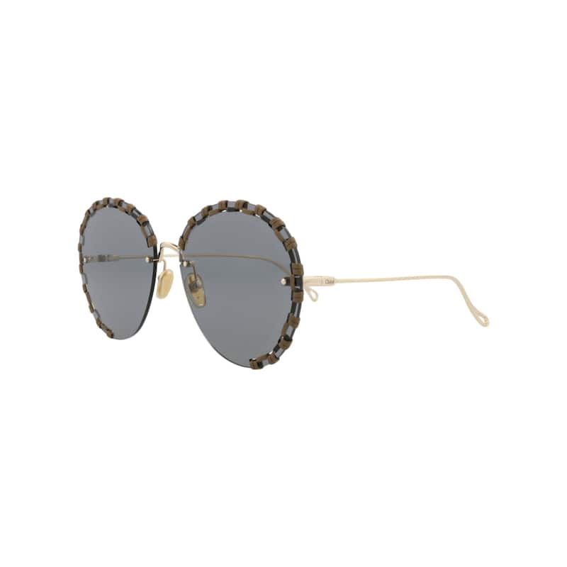 Chloé Round-Frame Metal Sunglasses