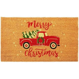 Merry Christmas Doormat, Coco Coir Outdoor Welcome Mat (30 x 17 Inches)