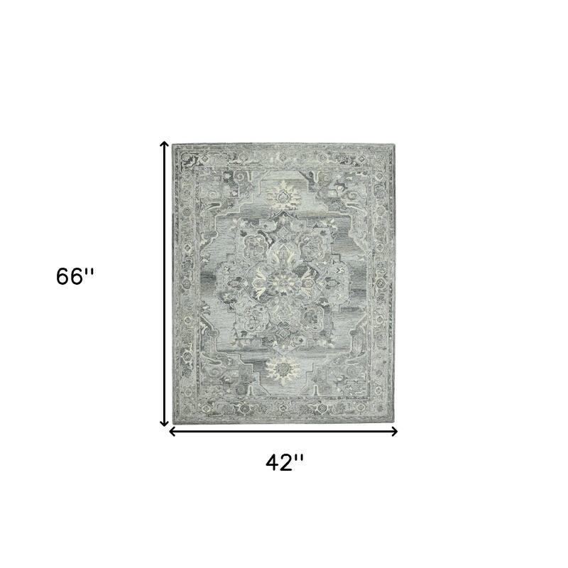 HomeRoots Oriental Transitional Rectangle Area Rug