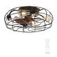 preview thumbnail 34 of 105, Caged Ceiling Fan with Light and Remote, 11.8–28 Inch Low Profile Fandelier, 6-Speed Quiet DC Motor, Black/Satin Nickel