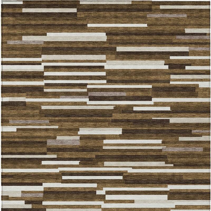 HomeRoots Striped Transitional Rectangle Outdoor Rug