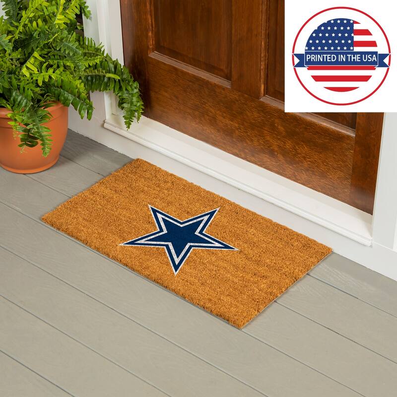 Coir Door Mat, 16"x 28", Dallas Cowboys - 28" x 16"