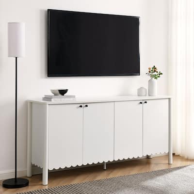 Emmeline 66" 4-Door Scalloped Sideboard Cabinet