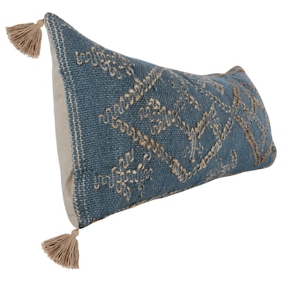 Ferri 16"x36" Throw Pillow in Blue Natural by Kosas Home