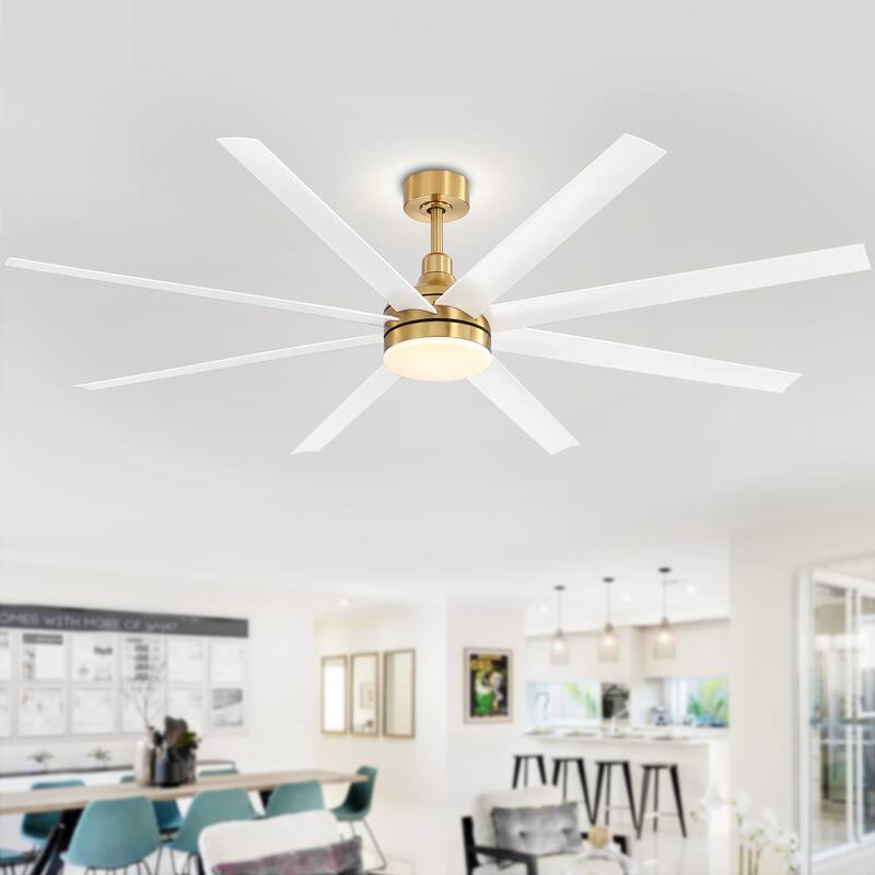 65"/72"/84" Modern LED Ceiling Fan with Light and Remote(8-Blade)