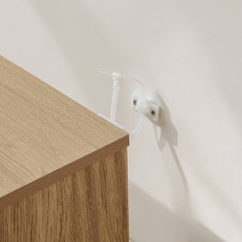 Modern 6 Drawer Dresser with Wave Front Design, Wide Storage Chest and TV Stand, 55" Wooden Organizer Cabinet