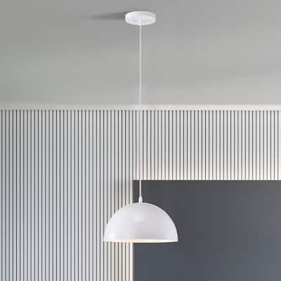 Chase White 1-Light Dome Pendant Light