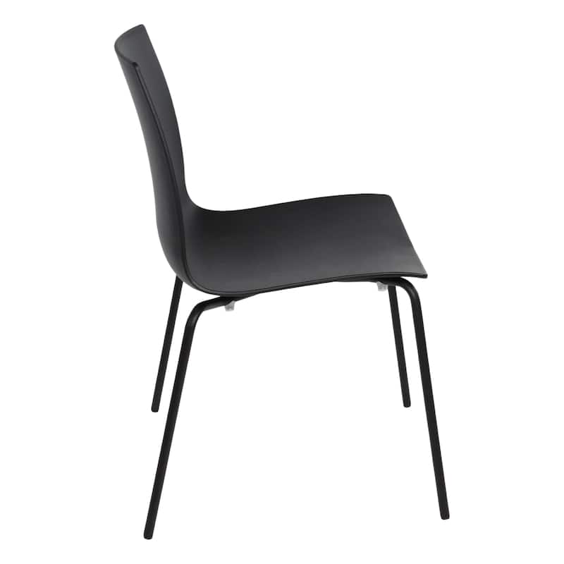 Furnish Theory Aero-S Pro Indoor/Outdoor Stackable Dining Side Chairs Polypropylene Shell & Powder-Coated Steel Legs (Set of 2)