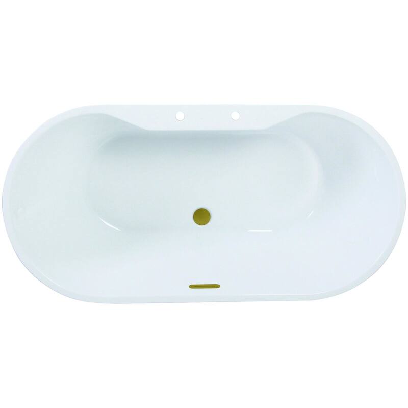 Kingston Brass VT7DE633023C42 Aqua Eden 63" Free Standing Acrylic - White / Brushed Brass