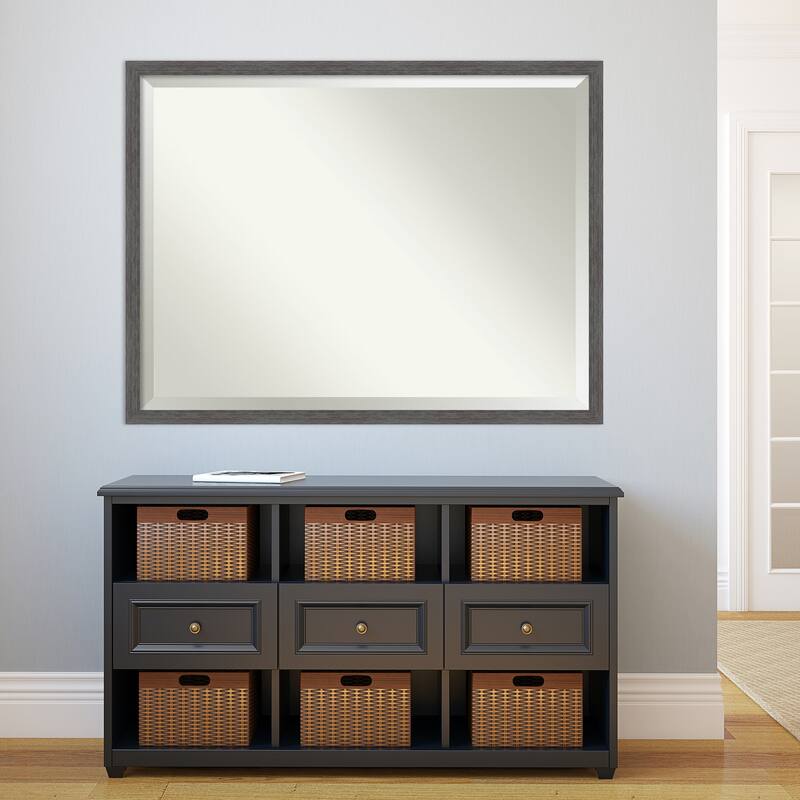 Beveled Bathroom Wall Mirror - Pinstripe Frame