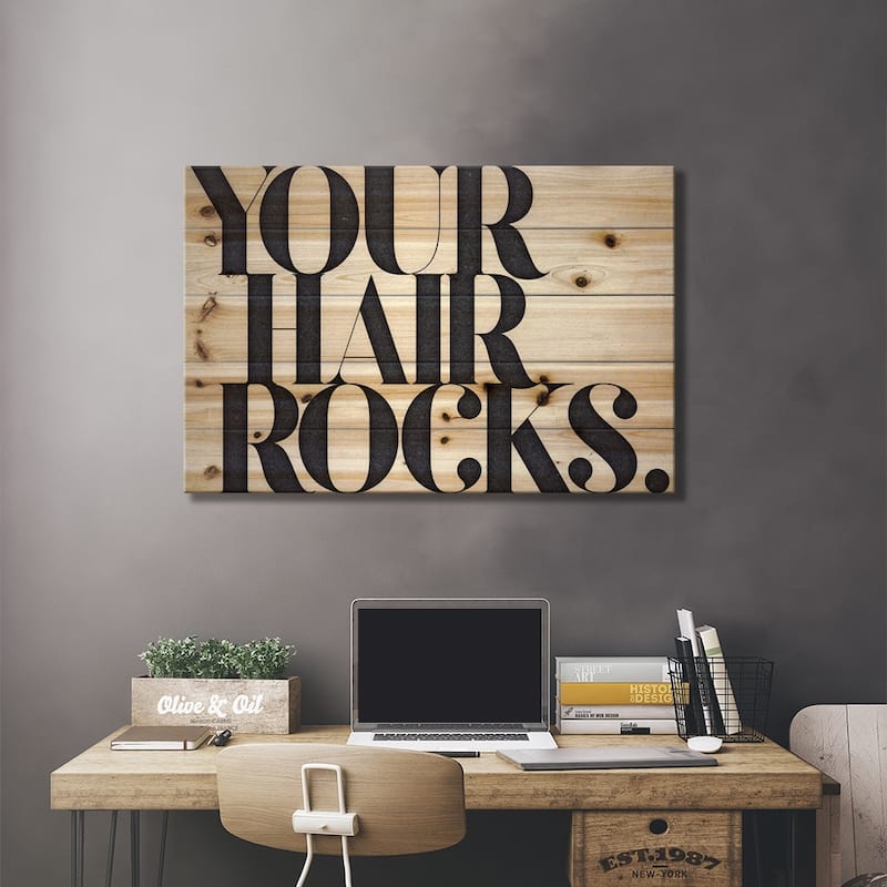 Your Hair Rocks Print On Wood by 33 Broken Bones - Multi-Color
