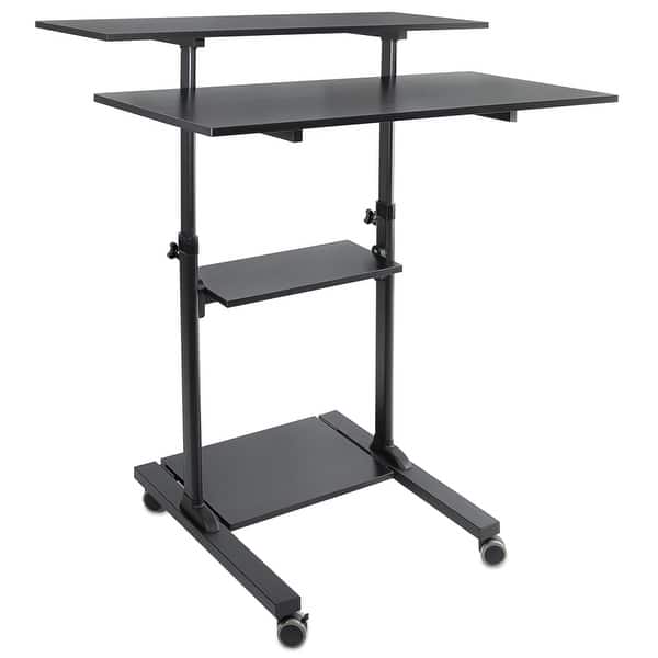 Mount It Mobile Standing Desk Height Adjustable Black Overstock 31119413
