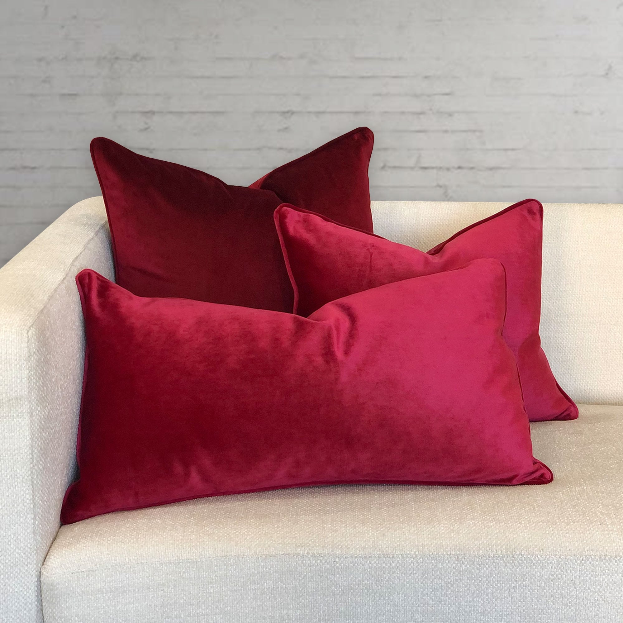 Rodeo Home Ice Luxury Solid Velvet Decorative Pillow with Insert 3