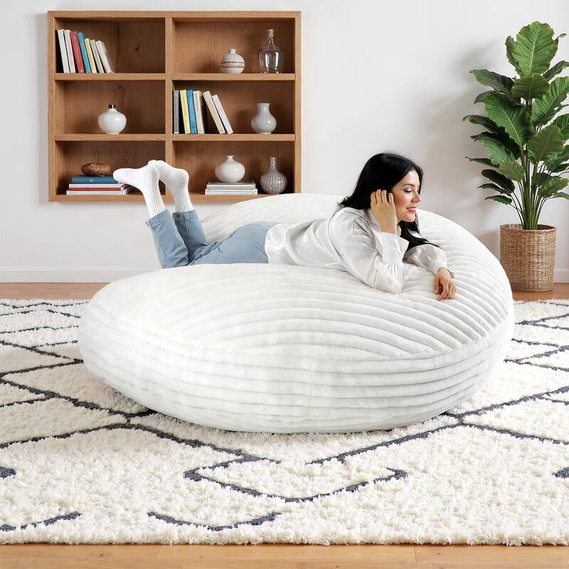 Round Bean Bag Chair and Lounger Pet-Friendly Design