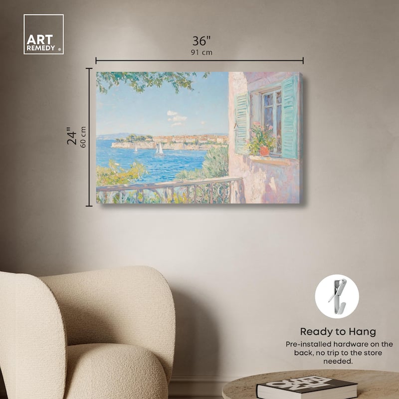 Mediterranean View Canvas by Art Remedy, Gallery Wrapped