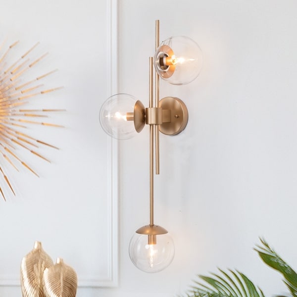 Bola Modern Gold 3 Light Chandelier Orb Glass Vanity Lights Wall Sconces On Sale Bed Bath Beyond 34061582
