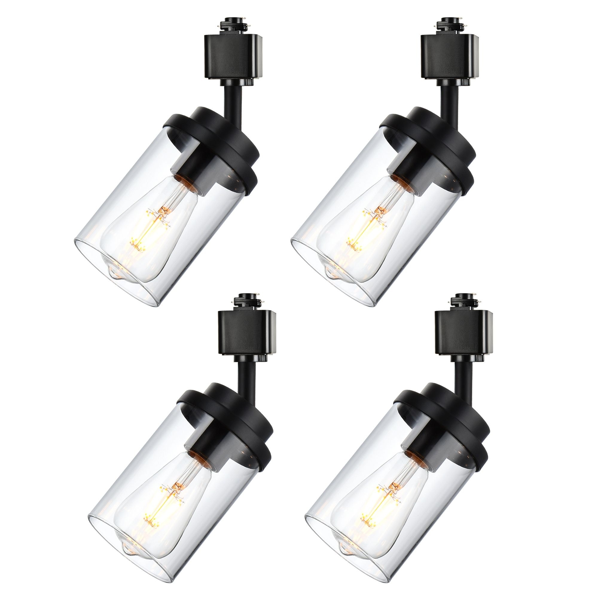 4 Pack Track Lighting Heads Ceiling Spotlight with Clear Glass Shade for Wall Lighting, Not Include 39 Inches H Type Track Rail