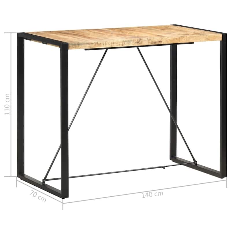 vidaXL Bar Table Kitchen Dining Room Pub Table Bistro Table Solid Wood Mango
