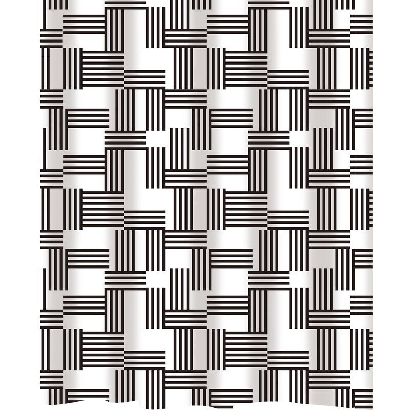 Bath Bliss Shower Curtain Woven Stripes Design