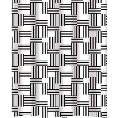 Bath Bliss Shower Curtain Woven Stripes Design