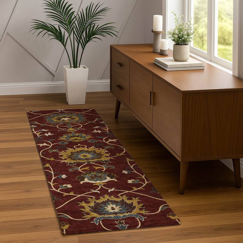 Machine Washable Indoor/ Outdoor Traditional Luna Chantille Rug