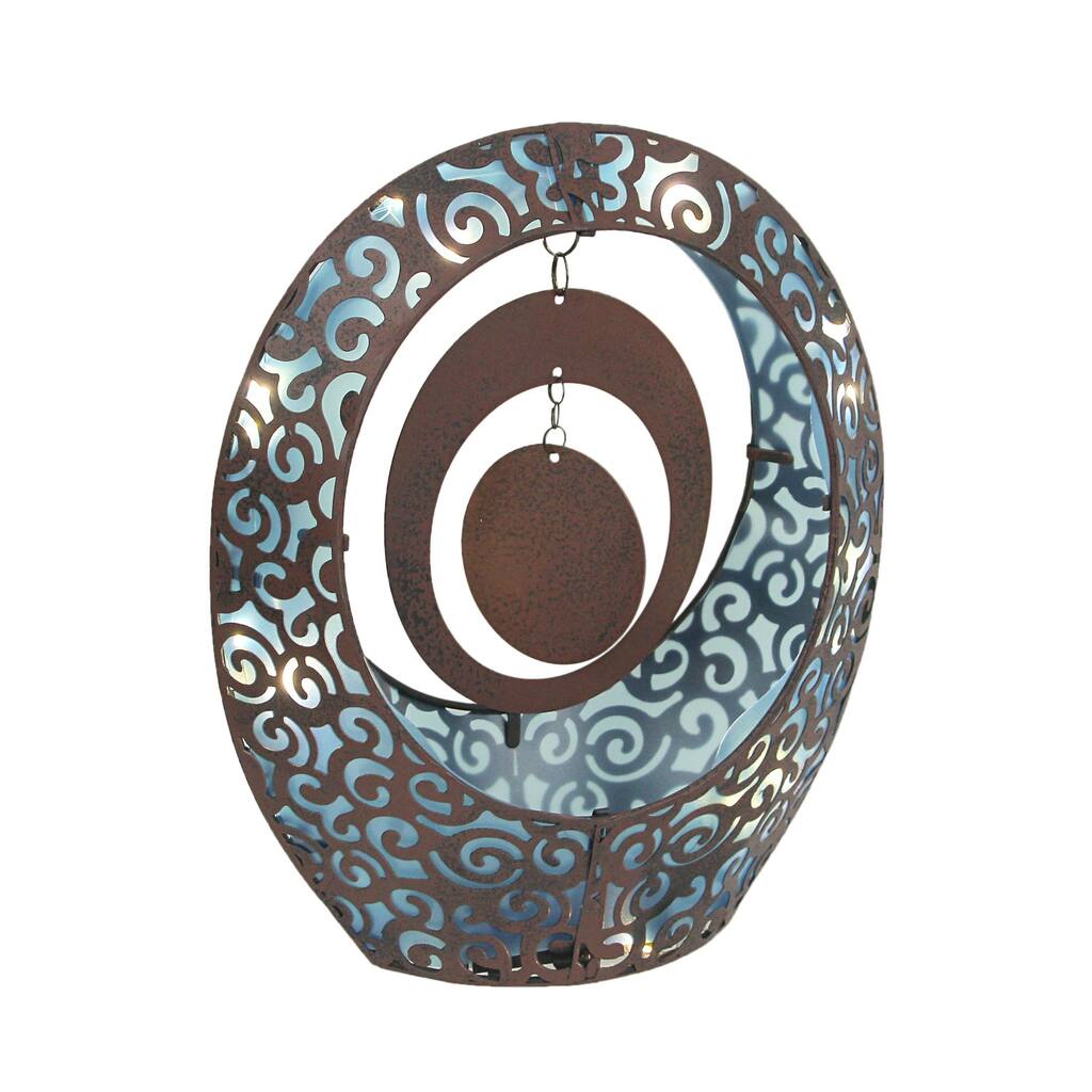 Blue Oval Battery Operated Led Decorative Accent Light Sculpture Home Decor Art - 12.25 X 10 X 4.5 inches