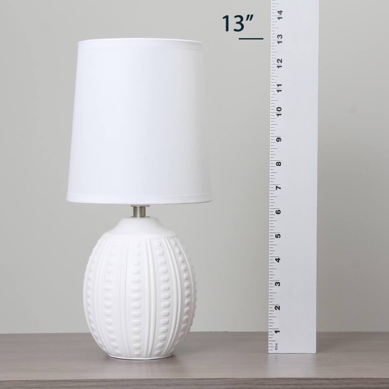 Mini Oval Table Lamp with Tapered Shade - 12.5" - Off White