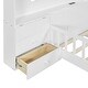 preview thumbnail 25 of 37, Wooden Floor Platform Bed with House Shape Storage Wingback Headboard, House Bed with USB, Window and Bedside Drawers