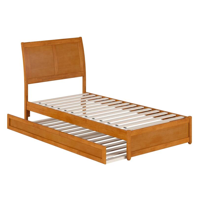 Andorra Platform Bed with Panel Footboard and Twin XL Trundle