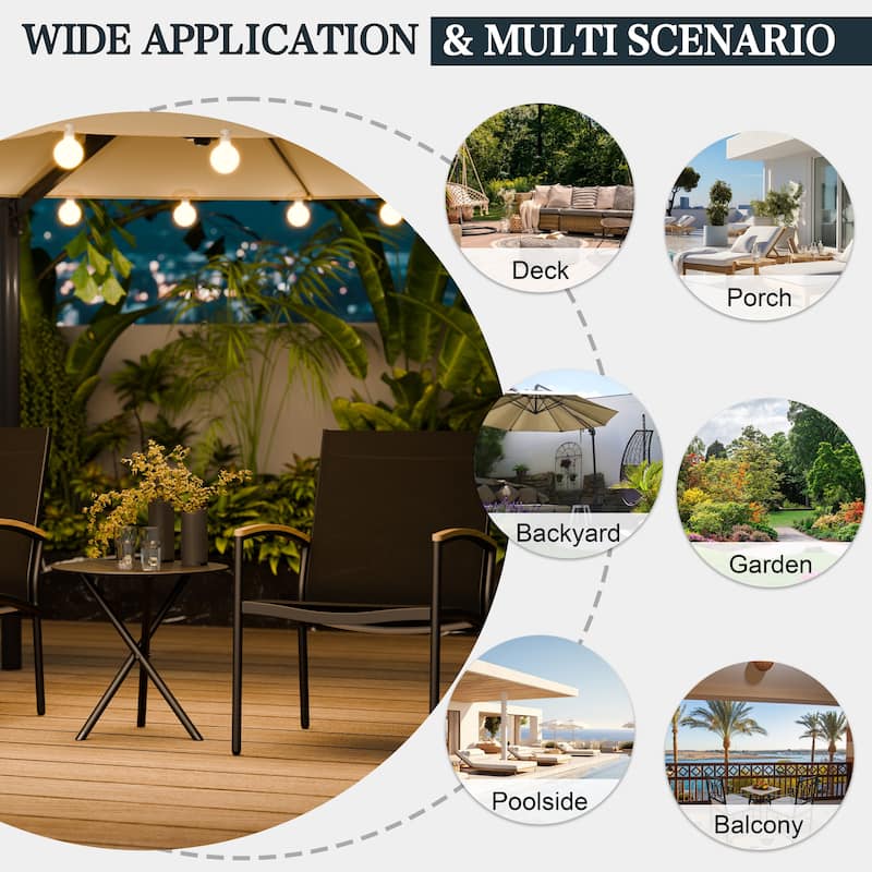 Futzca 3-Piece Patio Bistro Sets, Two Chairs with Coffee Table