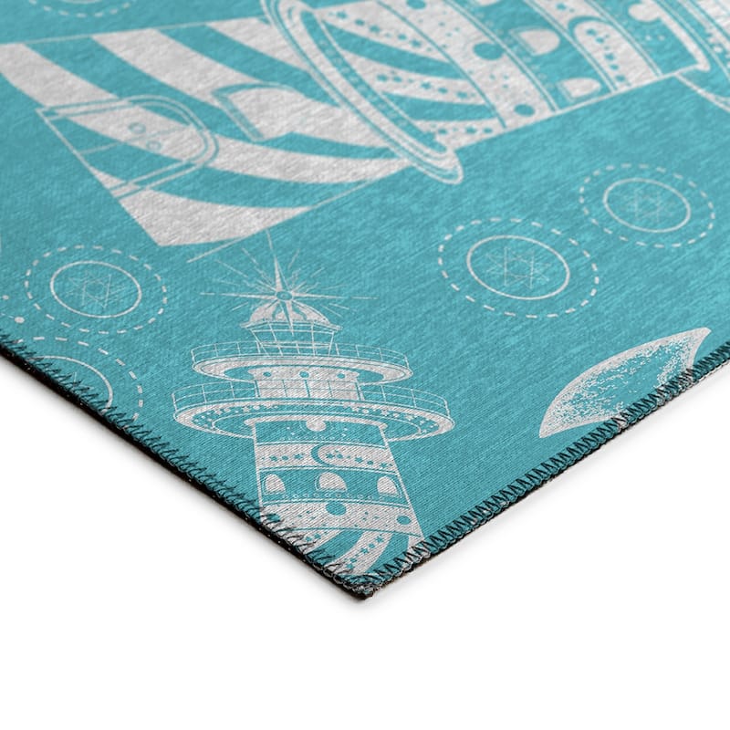 Indoor/Outdoor Harpswell Lighthouse Washable Rug