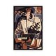 preview thumbnail 1 of 13, iCanvas "Harlequin with a Guitar, 1917 (oil on canvas)" by Juan Gris Framed Silver - 40x26