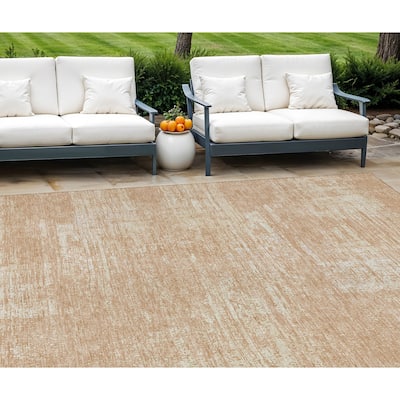 HomeRoots Abstract Transitional Rectangle Outdoor Rug