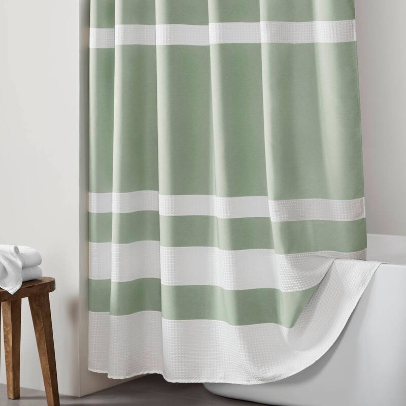 Madison Park Spa Waffle Shower Curtain with 3M Treatment