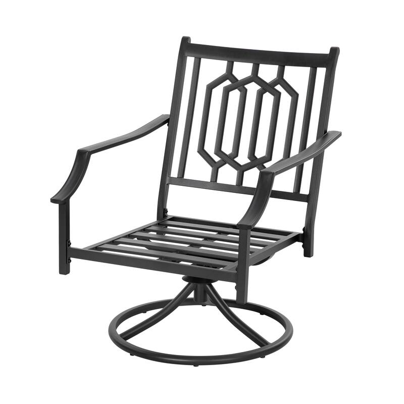 2-Piece Outdoor Swivel Patio Sofas with Thick Olefin Cushions and Wide Seat