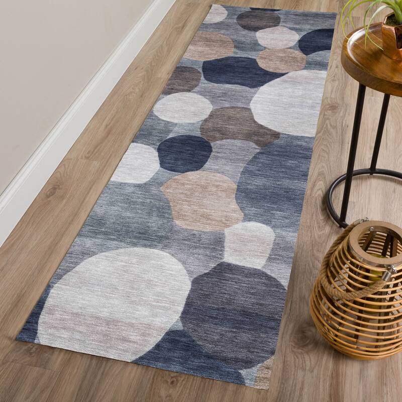 Machine Washable Indoor/ Outdoor Modern Circy Chantille Rug