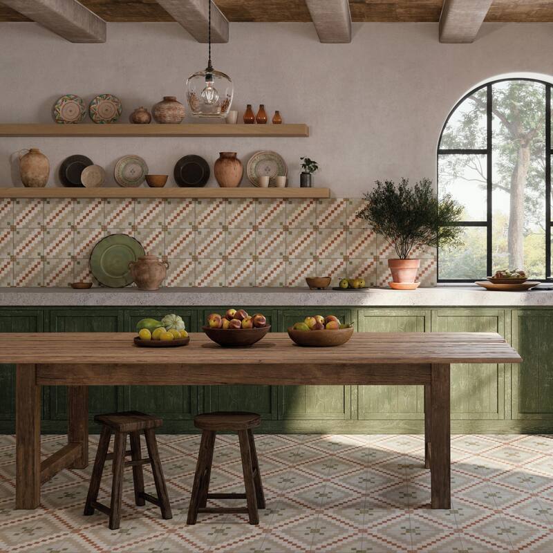 Merola Tile Kings Valentia Ruzafa 8-3/4" x 8-3/4" Porcelain Floor and Wall Tile - Case (13 Tiles)