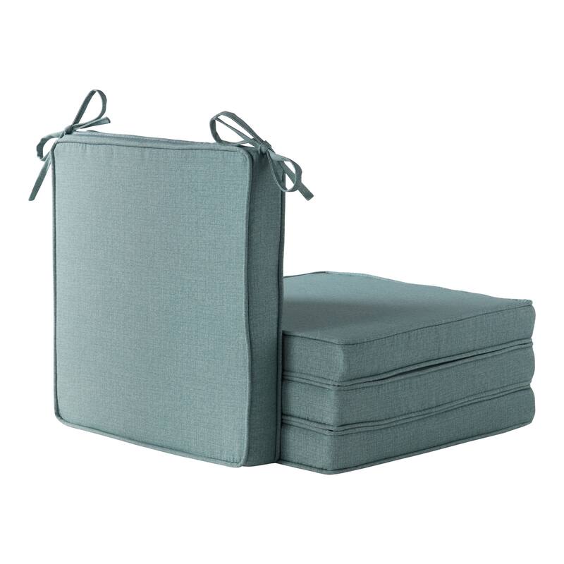 Greendale Home Fashions 18-Inch Square Outdoor Chair Pad (4-Pack) - Seaglass Green