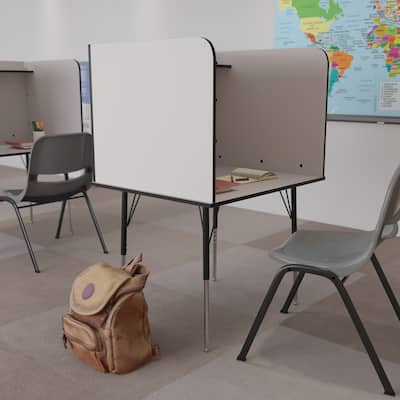 Stand-Alone Study Carrel with Height Adjustable Legs