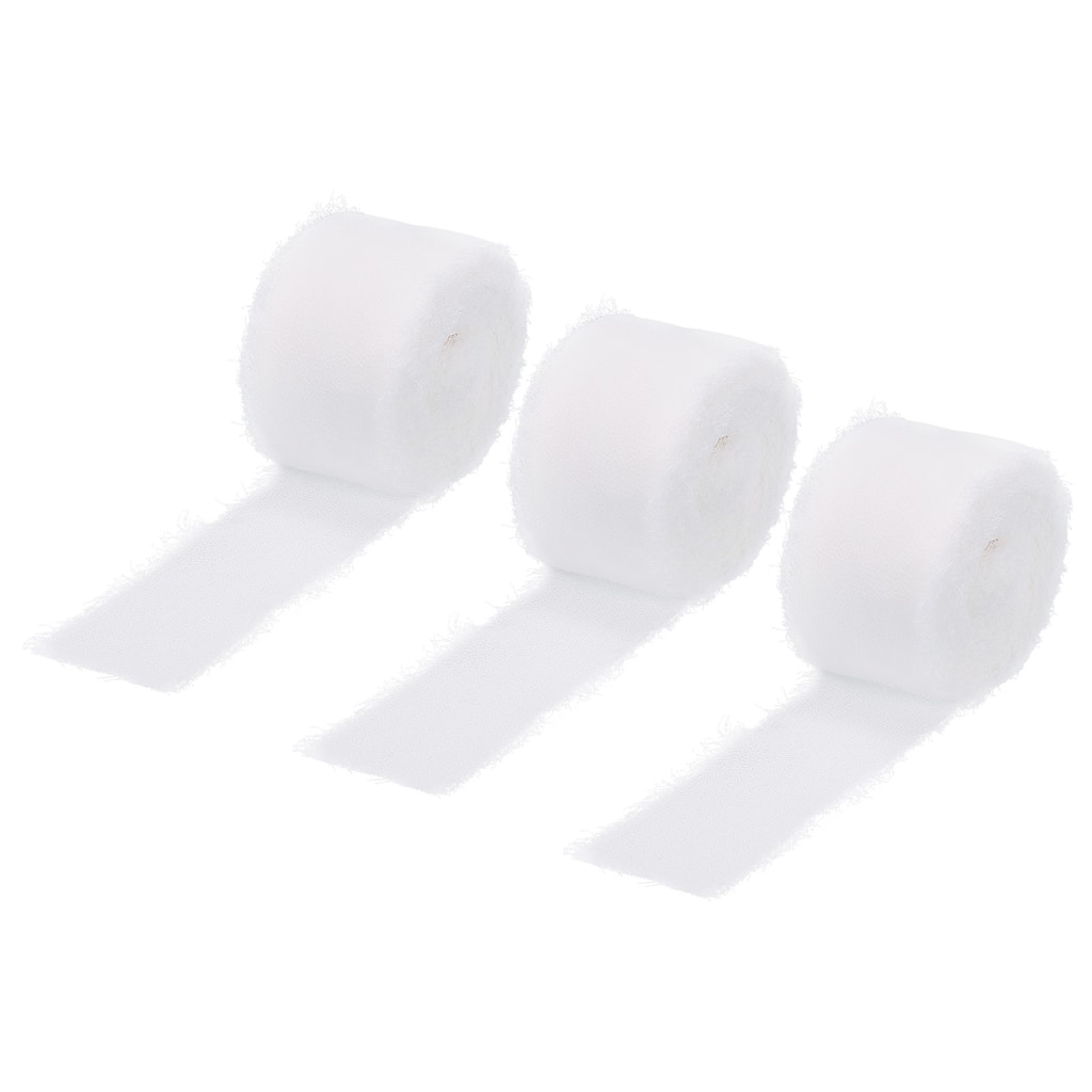 Chiffon Ribbon 1.5" x 10 Yard, Handmade Fringe Ribbon, Pack of 3