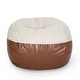 preview thumbnail 5 of 3, Maxi 5 Foot Two color Fabric and Faux Leather Rounded Bean Bag