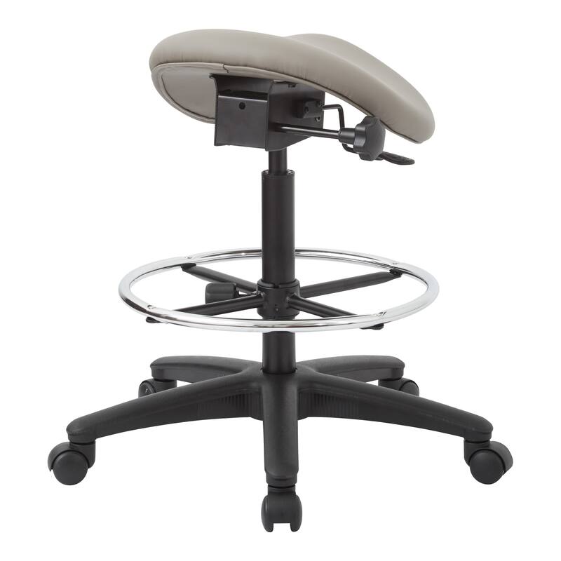 Backless Stool with Height-adjustable Saddle Seat