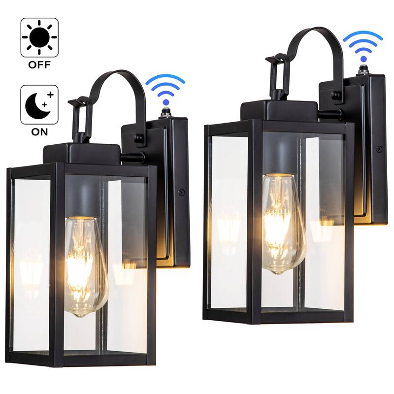 C Cattleya 2-Pack Matte Black Dusk to Dawn Outdoor Wall Light Fixture - Matte Black