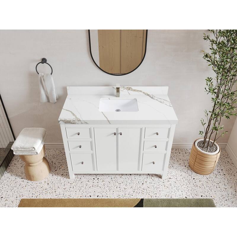 Willow Collections 48 in. W x 22 in. D Chicago Single Sink Bathroom Vanity with Countertop